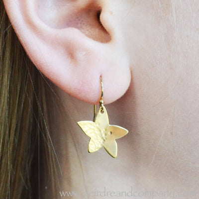 Star Flower Earrings in Sterling Silver or Gold