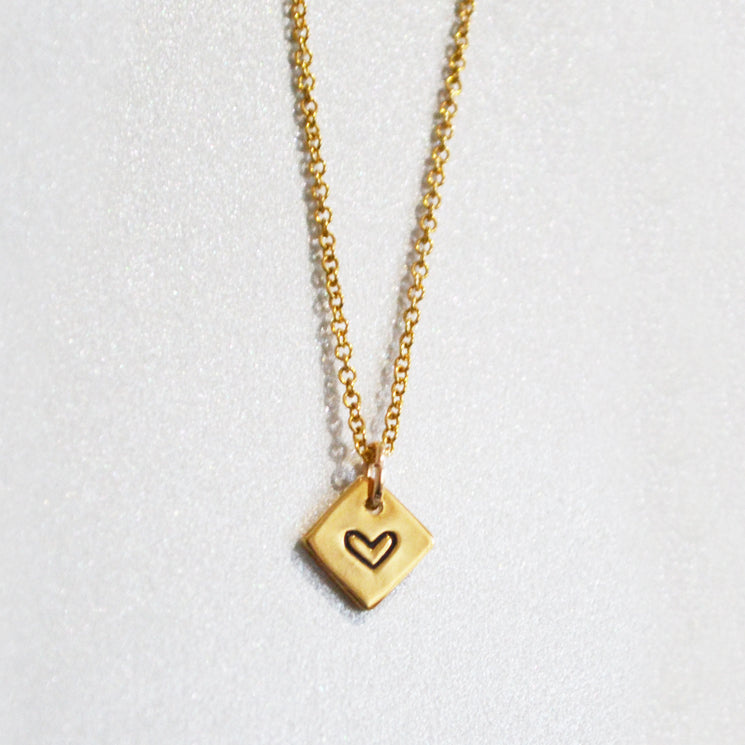 Tiny Gold Heart Necklace - One of a Kind