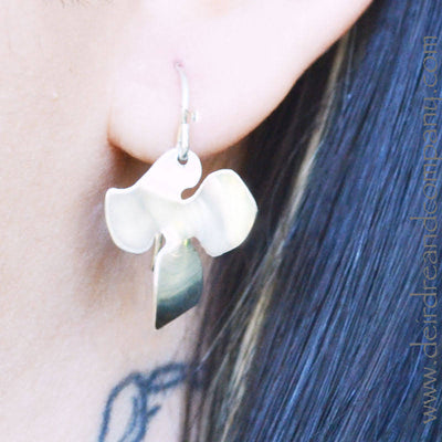 Propeller Flower Earrings in Silver or Gold