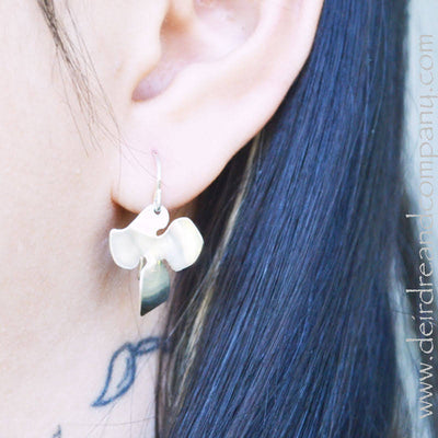 Propeller Flower Earrings in Silver or Gold