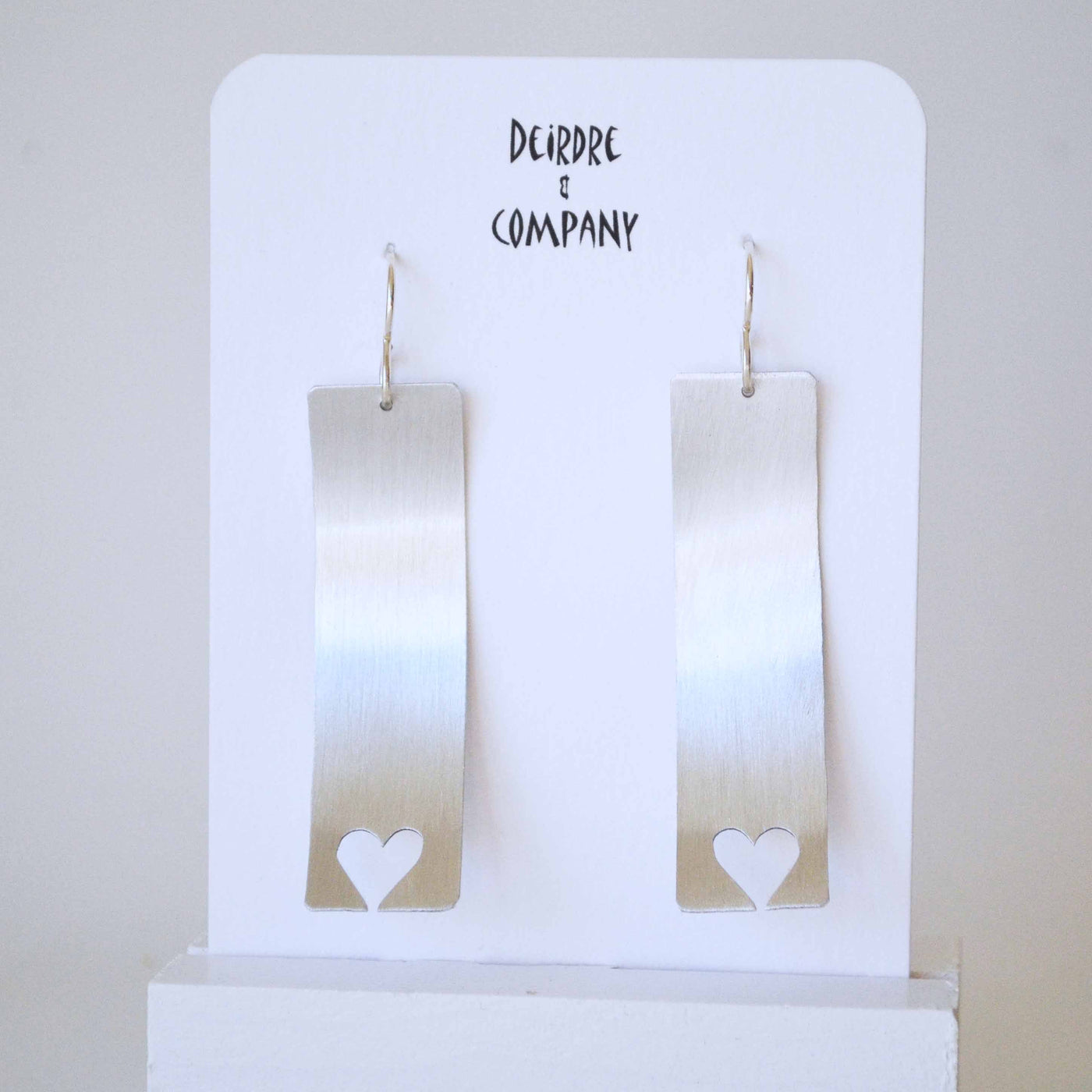 Big Bar with Cut-Out Heart Earrings