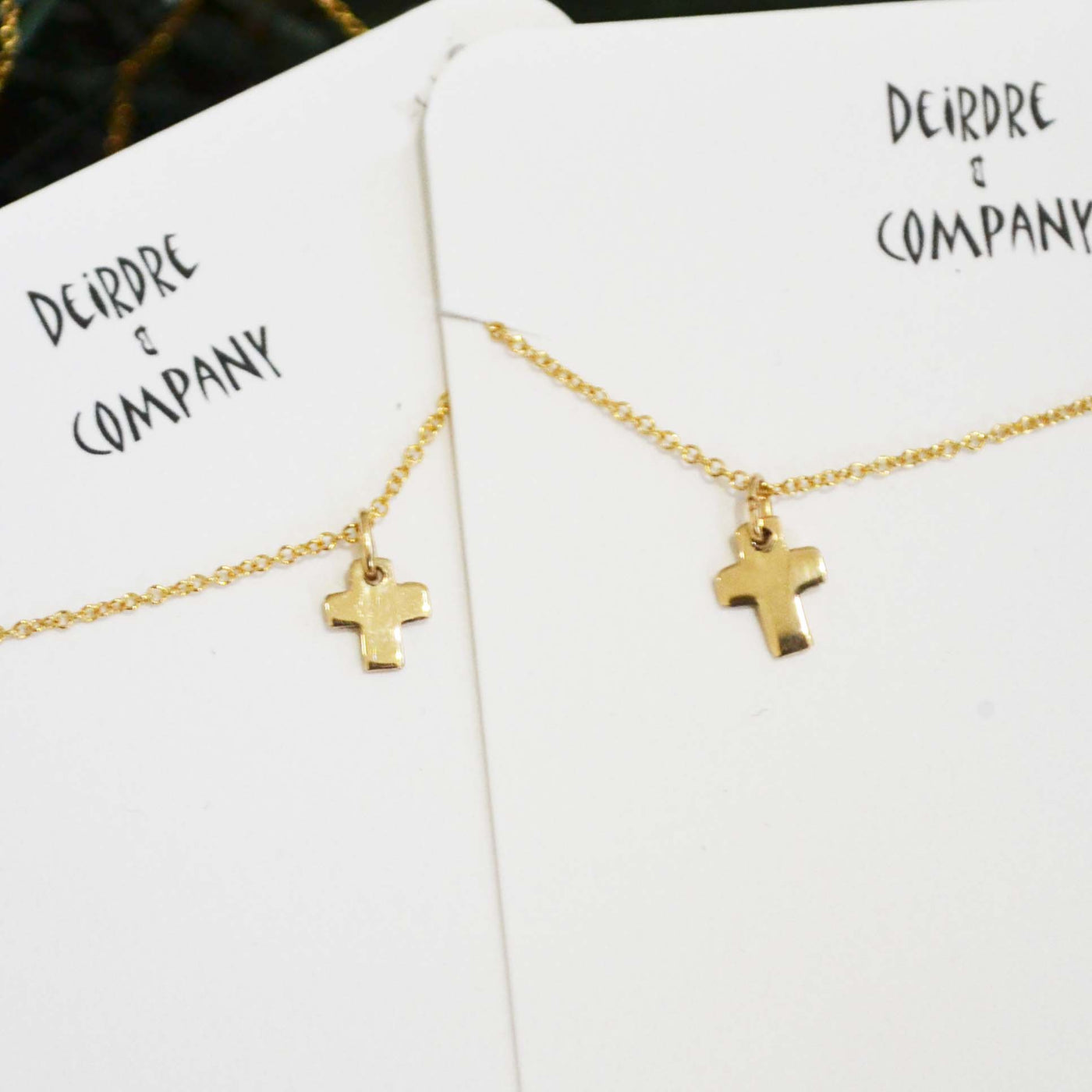 Tiny 14K Gold Cross Necklaces