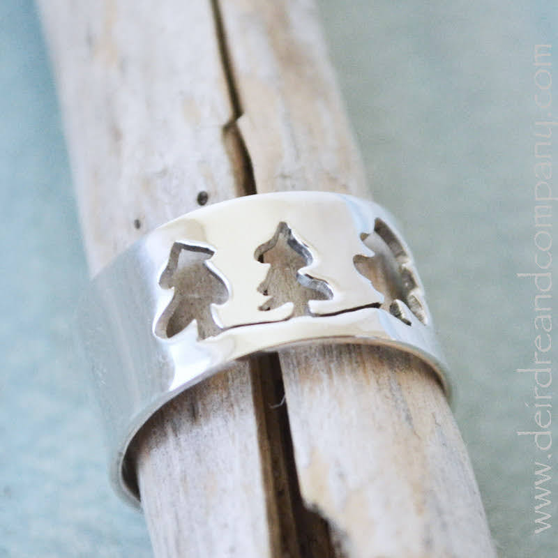 Three Pines Ring in Sterling Silver