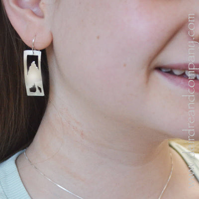 Tall Pine Earrings in Silver or Gold