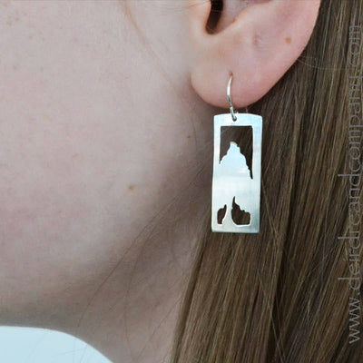 Tall Pine Earrings in Silver or Gold