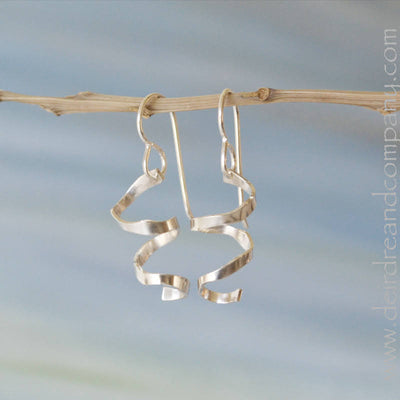 Woods & Water Spiral Earrings in Silver